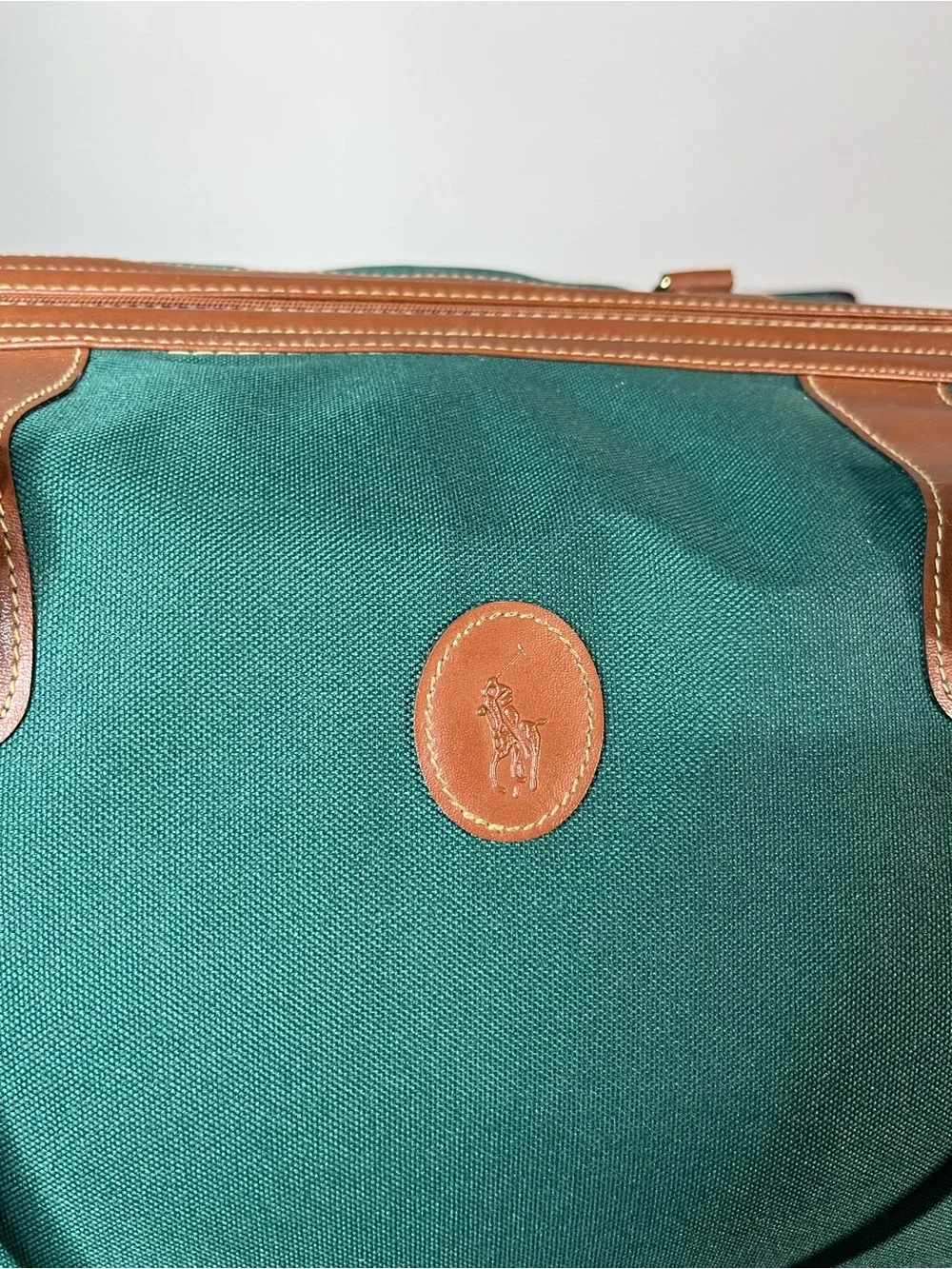 Vintage Polo Ralph Lauren Duffel Bag Green Weekender Travel
